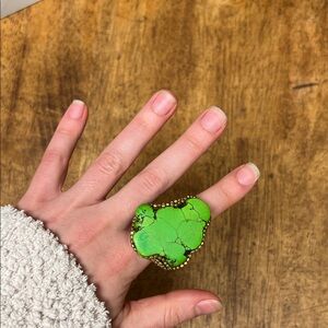 Anthropologie Green Statement Ring